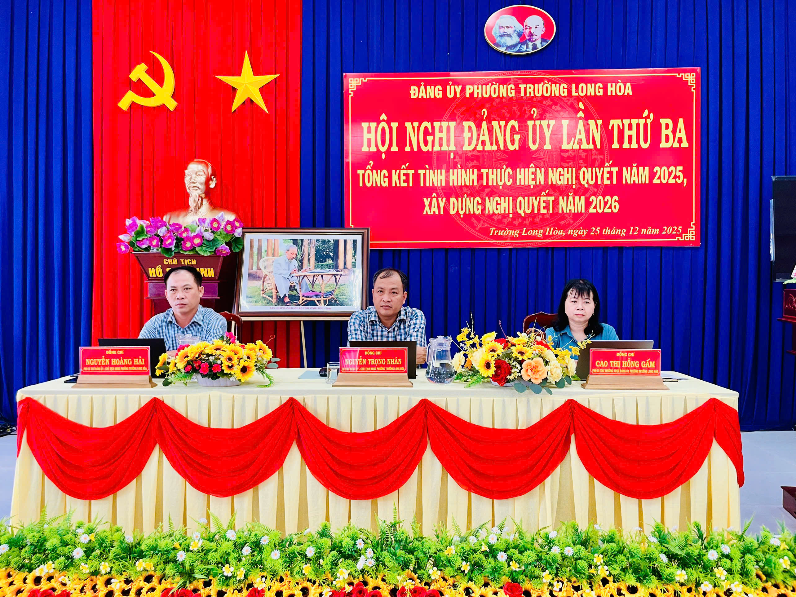 Đảng ủy phường Trường Long Hòa tổ chức Hội nghị Tổng kết tình hình thực hiện Nghị quyết năm 2025, xây dựng Nghị quyết năm 2026
