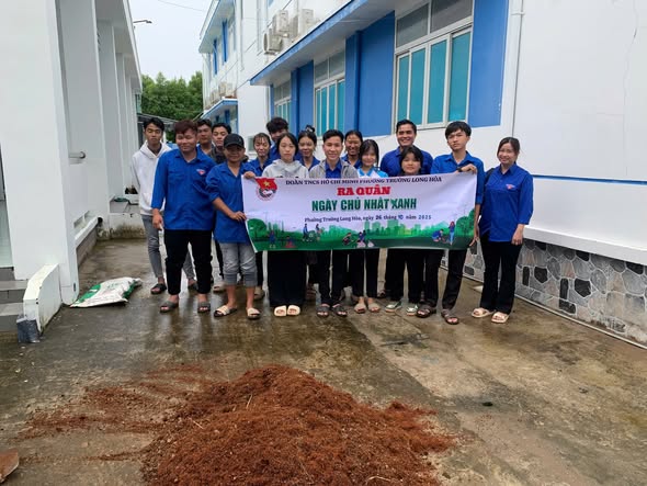 Hội Liên hiệp thanh niên phường Trường Long Hòa tổ chức ra quân thực hiện ngày “CHỦ NHẬT XANH” đợt VII, năm 2025