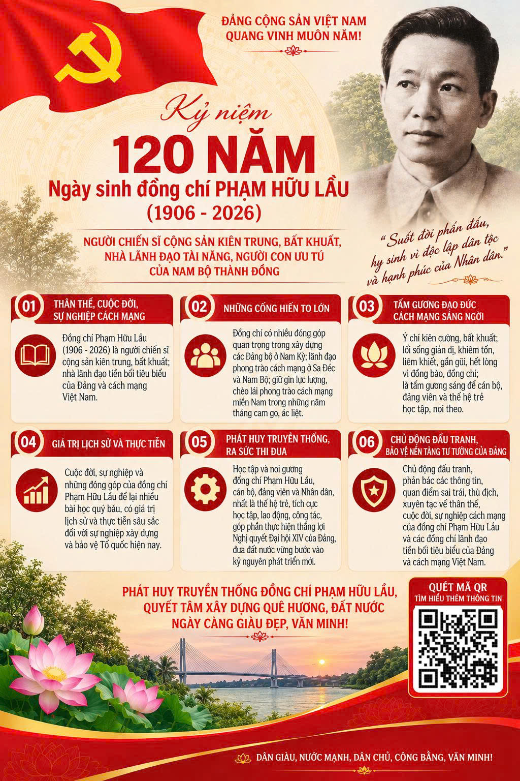 KỶ NIỆM 120 NĂM NGÀY SINH ĐỒNG CHÍ PHẠM HỮU LẦU (1906 - 2026)